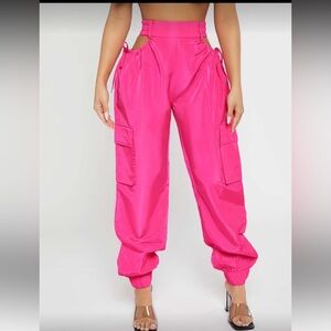 SHEIN Hot Pink High-Waisted Joggers